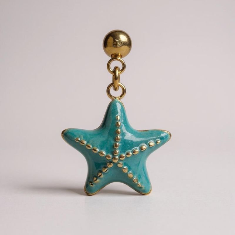 Starfish earring — Blue