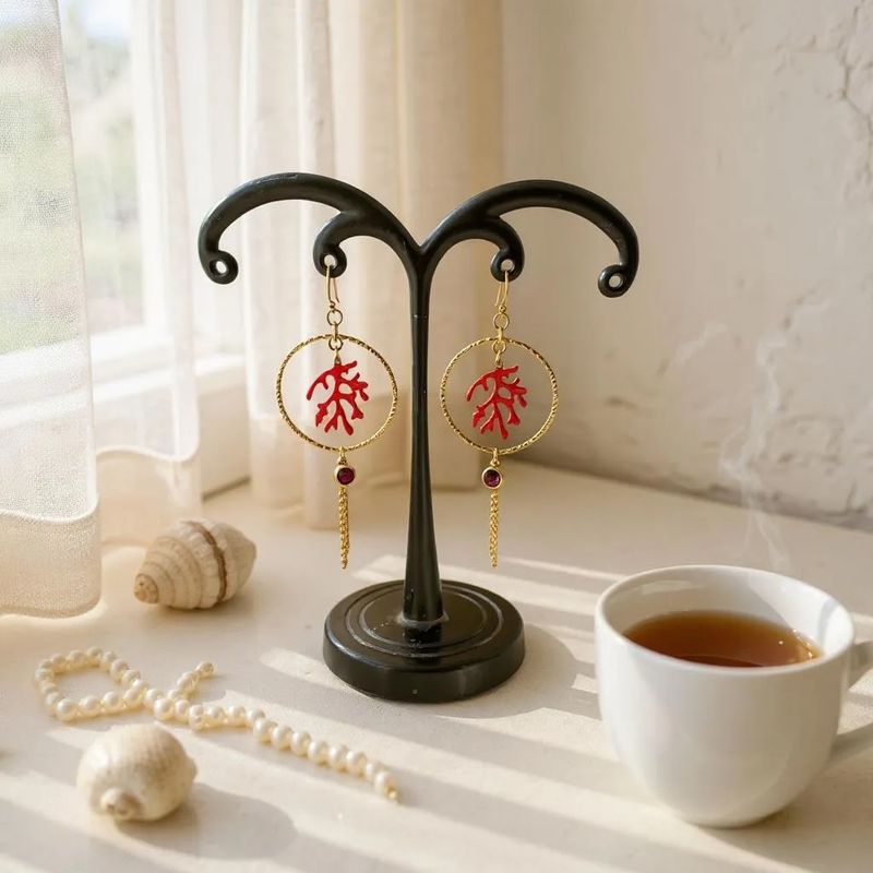 Coral earrings
